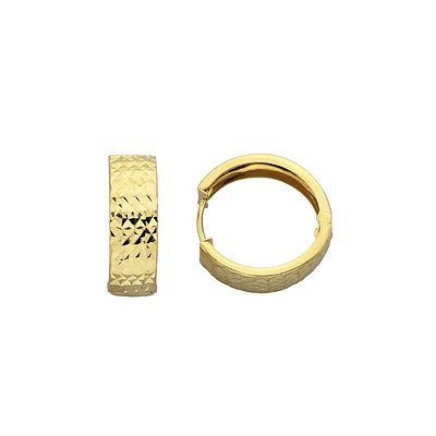 14K YELLOW GOLD HOOPS - 15X11MM