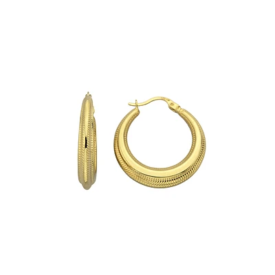 14K YELLOW GOLD HOOPS - 33X5MM