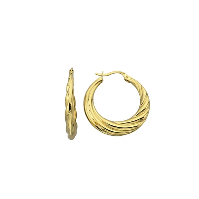 14K YELLOW GOLD HOOPS - 28X4MM