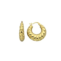 14K YELLOW GOLD HOOPS - 25X6MM