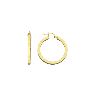 14K YELLOW GOLD HOOPS- 25X3MM