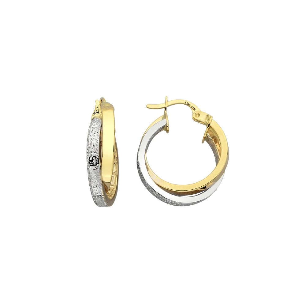 14K YELLOW GOLD HOOPS - 15X5MM