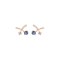 WHITE AND PINK GOLD EARRING 10K