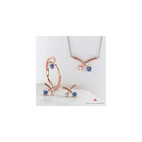 WHITE AND PINK GOLD EARRING 10K