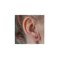 WHITE AND PINK GOLD EARRING 10K
