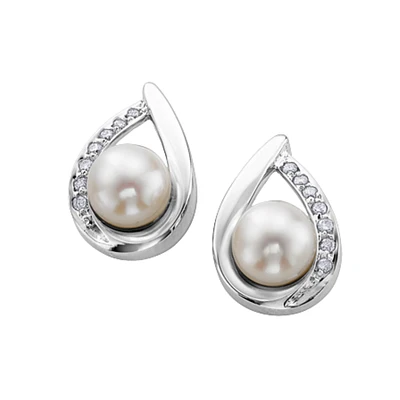 BOUCLES D'OREILLES EN OR BLANC 10K