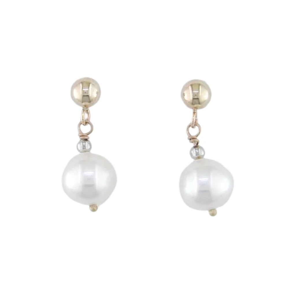 10K 2-TONE GOLD EARRINGS