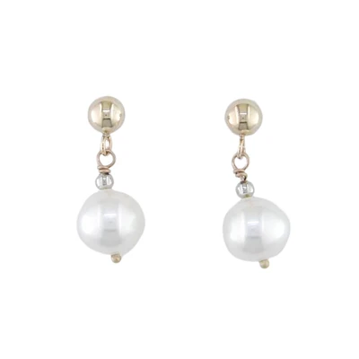 10K 2-TONE GOLD EARRINGS