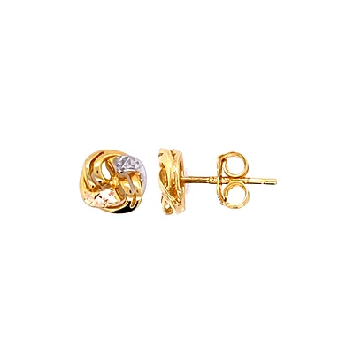 10K 3 TONE GOLD EARRINGS