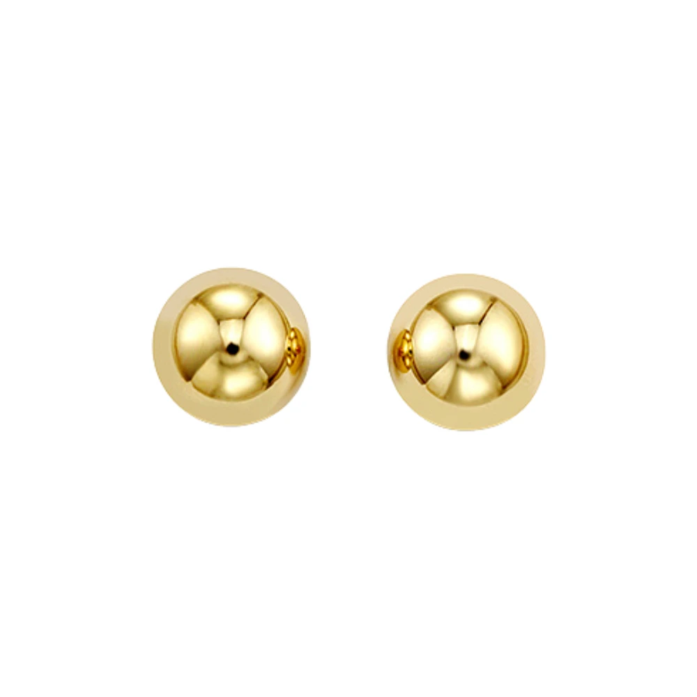 7MM 14K GOLD SPHERE EARRINGS