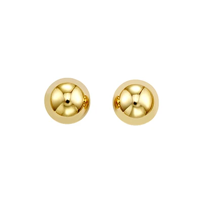 7MM 14K GOLD SPHERE EARRINGS