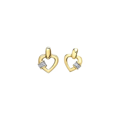 BOUCLES D'OREILLES ''COEUR'' EN OR