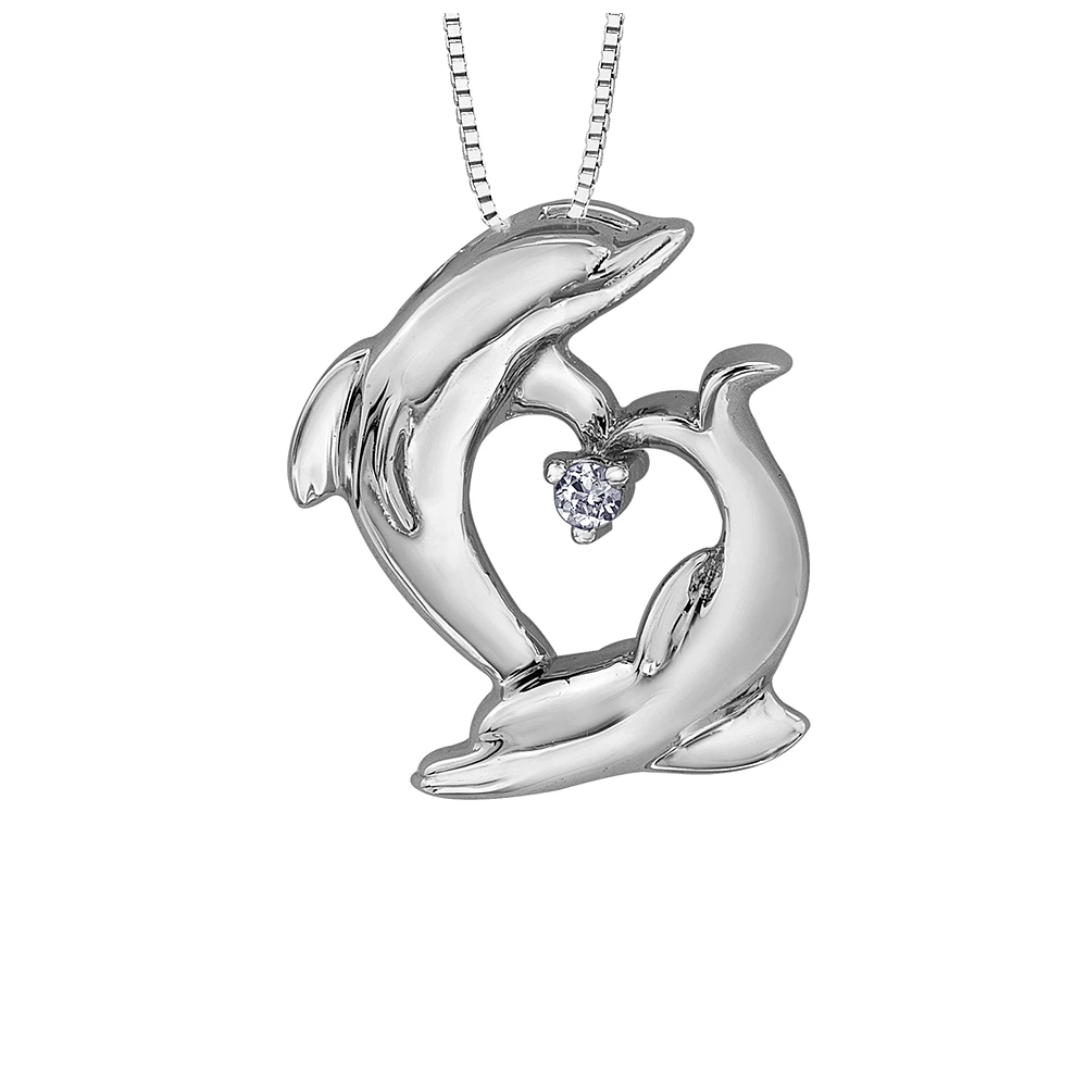 PENDENTIF DAUPHINS EN OR 10K