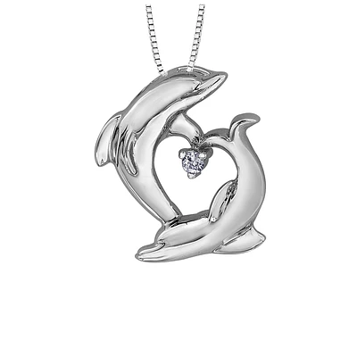 PENDENTIF DAUPHINS EN OR 10K