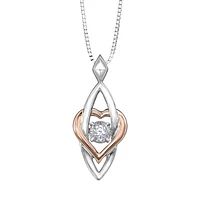 WHITE AND PINK GOLD PENDANT 10K