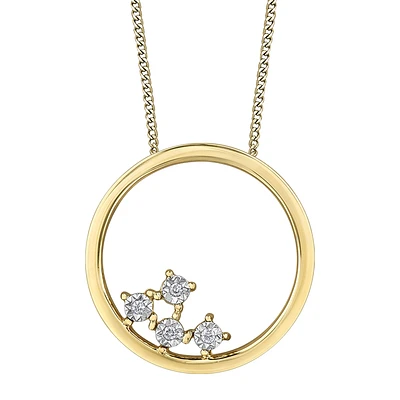 PENDENTIF EN OR 10K AVEC DIAMANTS