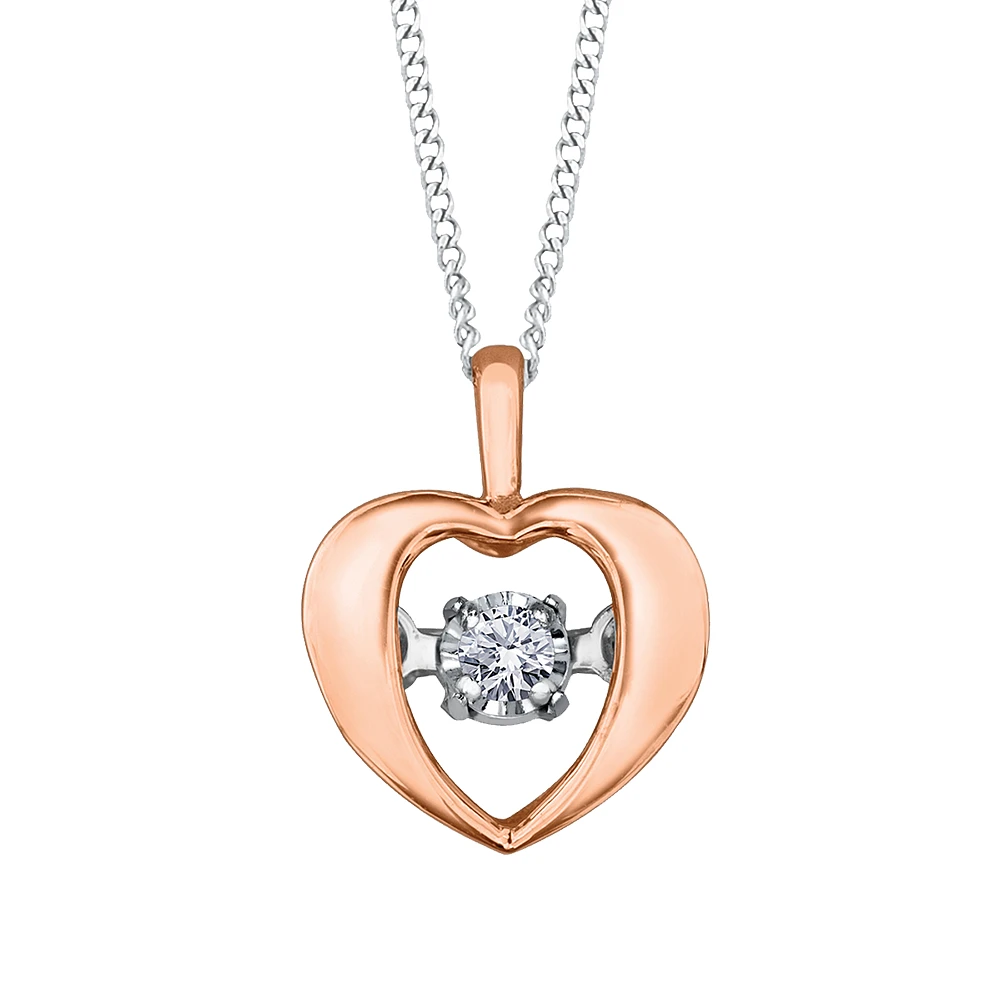 WHITE AND PINK GOLD PENDANT 10K