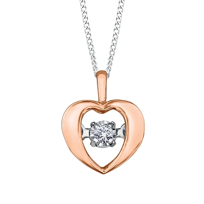 WHITE AND PINK GOLD PENDANT 10K