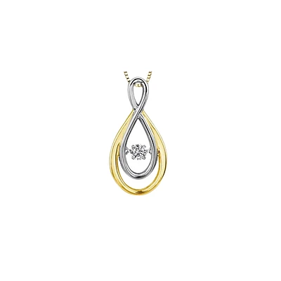 WHITE AND YELLOW GOLD PENDANT 10K