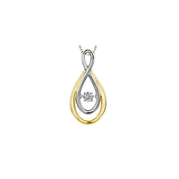 WHITE AND YELLOW GOLD PENDANT 10K