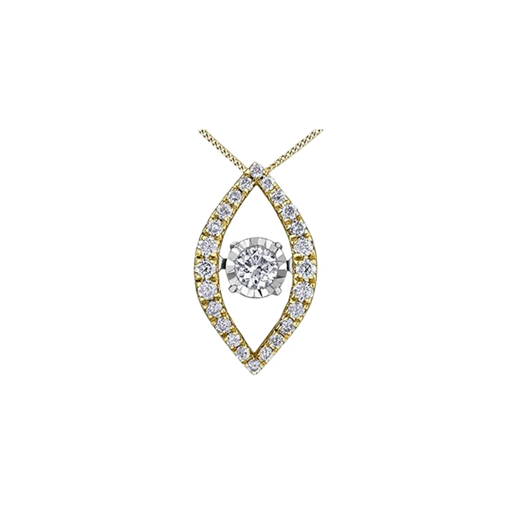 WHITE AND YELLOW GOLD PENDANT 10K