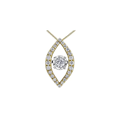 WHITE AND YELLOW GOLD PENDANT 10K