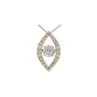 WHITE AND YELLOW GOLD PENDANT 10K