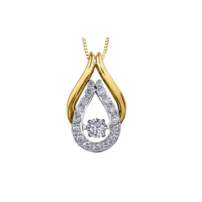 WHITE AND YELLOW GOLD PENDANT 10K