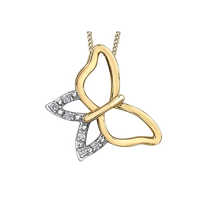 PENDANT 10K YELLOW GOLD AND RHODIUM