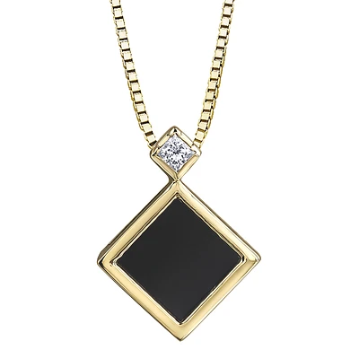 10K GOLD PENDANT WITH ONYX