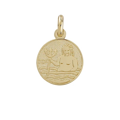 10K GOLD PENDANT - AQUARIUS