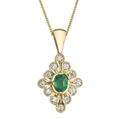 10K GOLD PENDANT WITH EMERALD