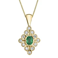 10K GOLD PENDANT WITH EMERALD