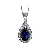 PENDENTIF EN OR 10K AVEC SAPHIR