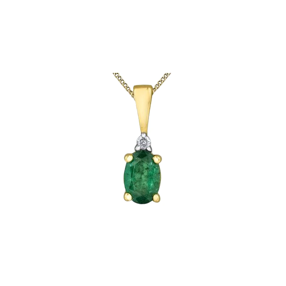 10K GOLD PENDANT WITH EMERALD