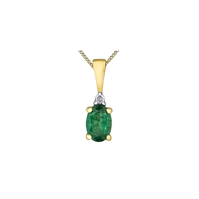 10K GOLD PENDANT WITH EMERALD