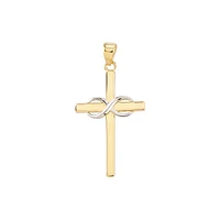 10K YELLOW GOLD CROSS - RHODIUM