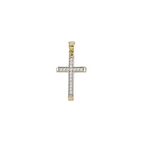 10K YELLOW GOLD CROSS - RHODIUM