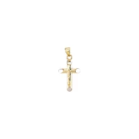 10K YELLOW GOLD AND RHODIUM CROSS