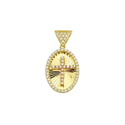 10K YELLOW AND ROSE GOLD CROSS MEDA