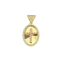 10K YELLOW AND ROSE GOLD CROSS MEDA