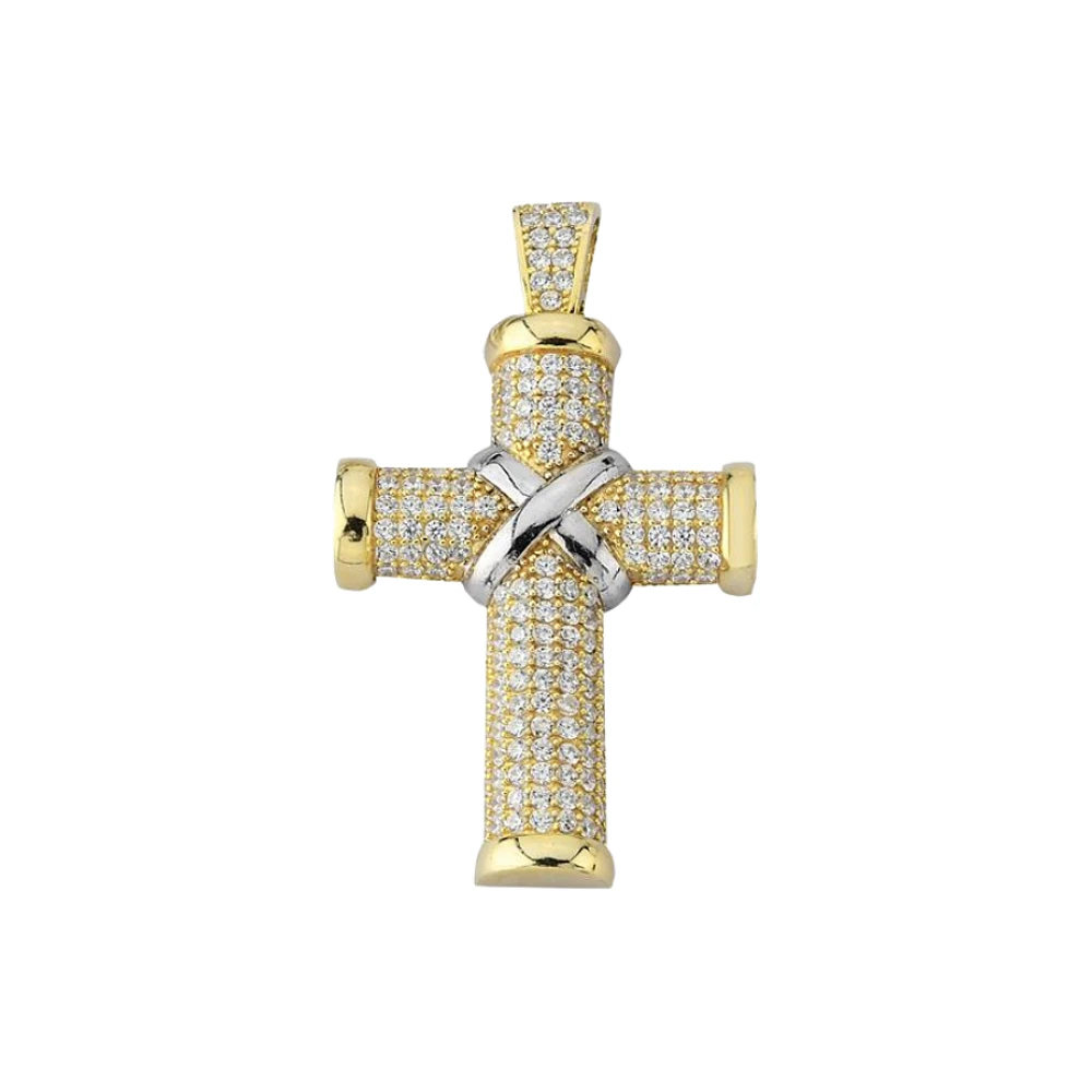 CROIX EN OR JAUNE 10K - RHODIUM