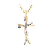 10K 2-TONE GOLD CROSS