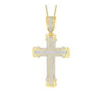 10K YELLOW AND WHITE GOLD CROSS