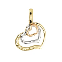 PENDENTIF CŒUR EN OR 10K 3 TONS