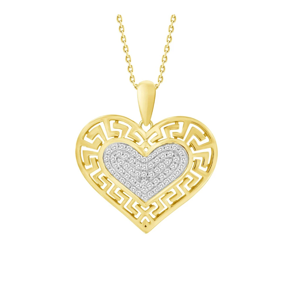 HEART PENDANT IN 10K 2 TONE GOLD