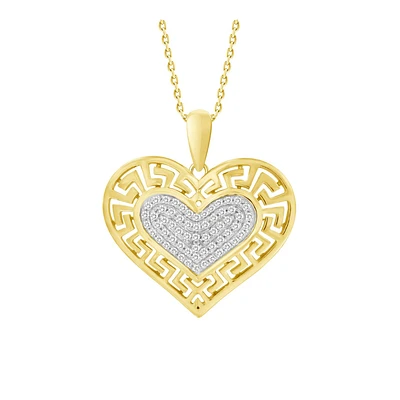 HEART PENDANT IN 10K 2 TONE GOLD