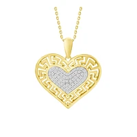 HEART PENDANT IN 10K 2 TONE GOLD