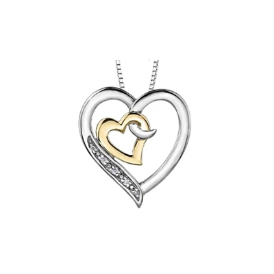PENDENTIF EN ARGENT ET OR 10K