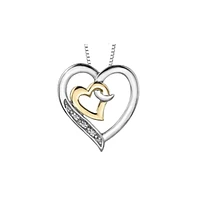 PENDENTIF EN ARGENT ET OR 10K